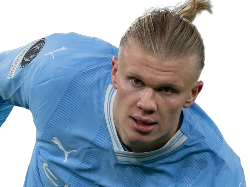 Sticker erling haaland haland braut cyborg homme sportif footballeur norvegien anglais blond yeux bleus vingtaine vingtenaire par Dark-63