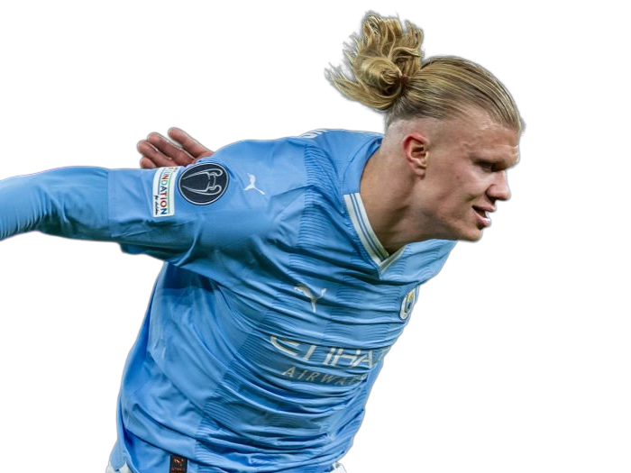 Sticker erling haaland haland braut cyborg homme sportif footballeur norvegien anglais blond yeux bleus vingtaine vingtenaire par Dark-63
