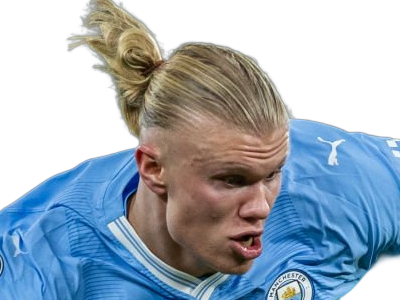 Sticker erling haaland haland braut cyborg homme sportif footballeur norvegien anglais blond yeux bleus vingtaine vingtenaire par Dark-63