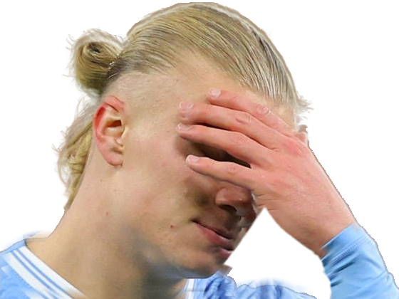 Sticker erling haaland haland braut cyborg homme sportif footballeur norvegien anglais blond yeux bleus vingtaine vingtenaire par Dark-63
