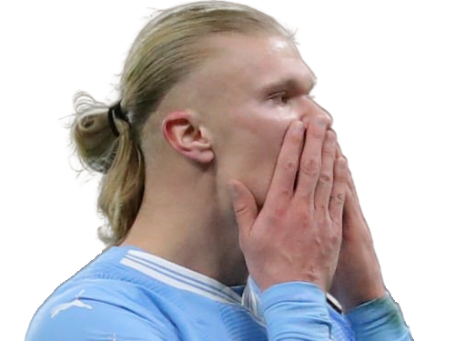 Sticker erling haaland haland braut cyborg homme sportif footballeur norvegien anglais blond yeux bleus vingtaine vingtenaire par Dark-63