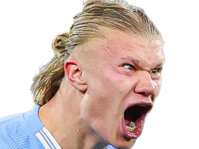 Sticker erling haaland haland braut cyborg homme sportif footballeur norvegien anglais blond yeux bleus vingtaine vingtenaire par Dark-63
