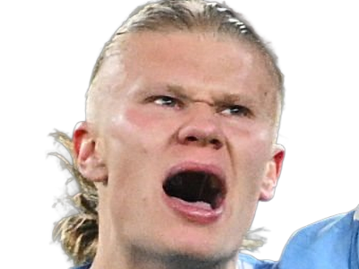 Sticker erling haaland haland braut cyborg homme sportif footballeur norvegien anglais blond yeux bleus vingtaine vingtenaire par Dark-63