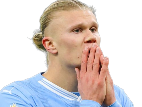 Sticker erling haaland haland braut cyborg homme sportif footballeur norvegien anglais blond yeux bleus vingtaine vingtenaire par Dark-63