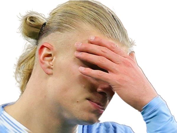 Sticker erling haaland haland braut cyborg homme sportif footballeur norvegien anglais blond yeux bleus vingtaine vingtenaire par Dark-63