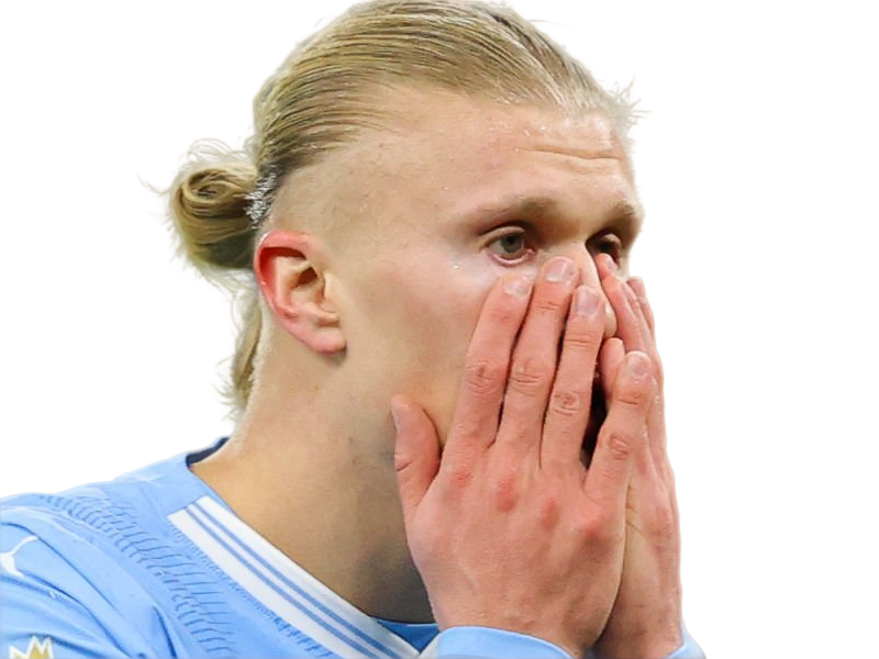 Sticker erling haaland haland braut cyborg homme sportif footballeur norvegien anglais blond yeux bleus vingtaine vingtenaire par Dark-63