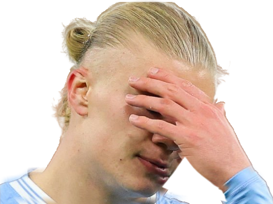 Sticker erling haaland haland braut cyborg homme sportif footballeur norvegien anglais blond yeux bleus vingtaine vingtenaire par Dark-63