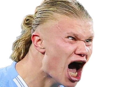 Sticker erling haaland haland braut cyborg homme sportif footballeur norvegien anglais blond yeux bleus vingtaine vingtenaire par Dark-63