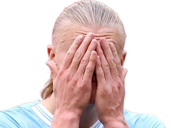 Sticker erling haaland haland braut cyborg homme sportif footballeur norvegien anglais blond yeux bleus vingtaine vingtenaire par Dark-63