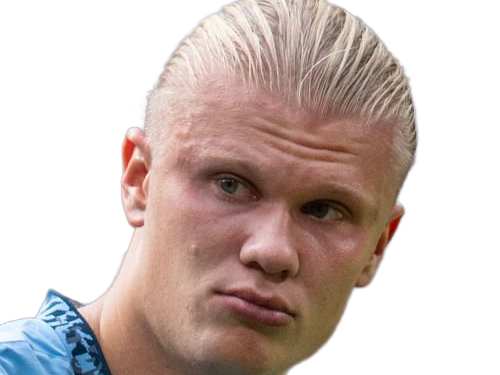 Sticker erling haaland haland braut cyborg homme sportif footballeur norvegien anglais blond yeux bleus vingtaine vingtenaire par Dark-63