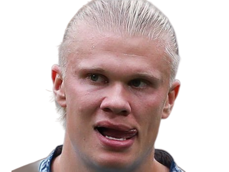 Sticker erling haaland haland braut cyborg homme sportif footballeur norvegien anglais blond yeux bleus vingtaine vingtenaire par Dark-63