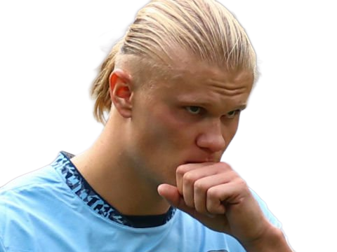 Sticker erling haaland haland braut cyborg homme sportif footballeur norvegien anglais blond yeux bleus vingtaine vingtenaire par Dark-63
