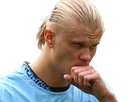 erling haaland haland braut cyborg homme sportif footballeur norvegien anglais blond yeux bleus vingtaine vingtenaire