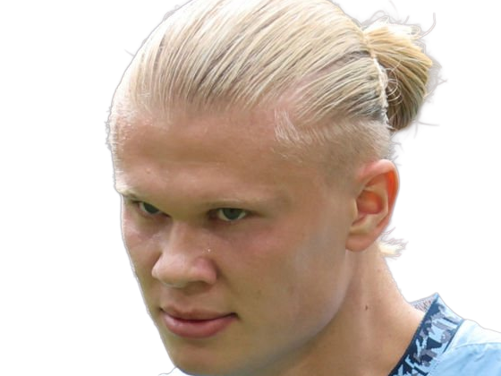 Sticker erling haaland haland braut cyborg homme sportif footballeur norvegien anglais blond yeux bleus vingtaine vingtenaire par Dark-63