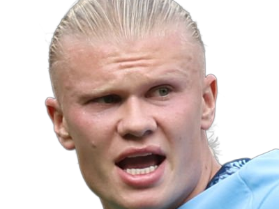 Sticker erling haaland haland braut cyborg homme sportif footballeur norvegien anglais blond yeux bleus vingtaine vingtenaire par Dark-63