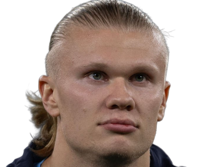 Sticker erling haaland haland braut cyborg homme sportif footballeur norvegien anglais blond yeux bleus vingtaine vingtenaire par Dark-63