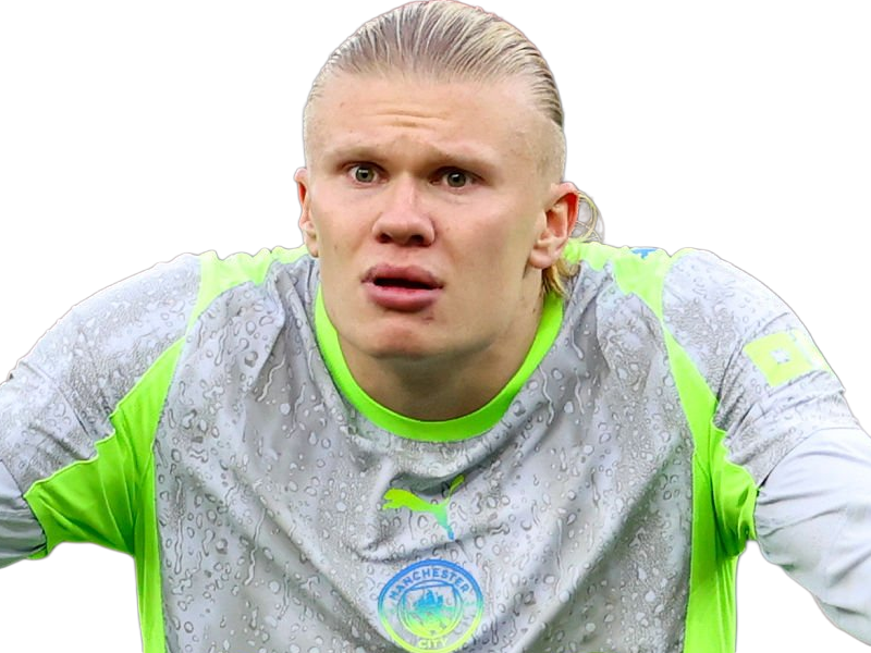 Sticker erling haaland haland braut cyborg homme sportif footballeur norvegien anglais blond yeux bleus vingtaine vingtenaire par Dark-63