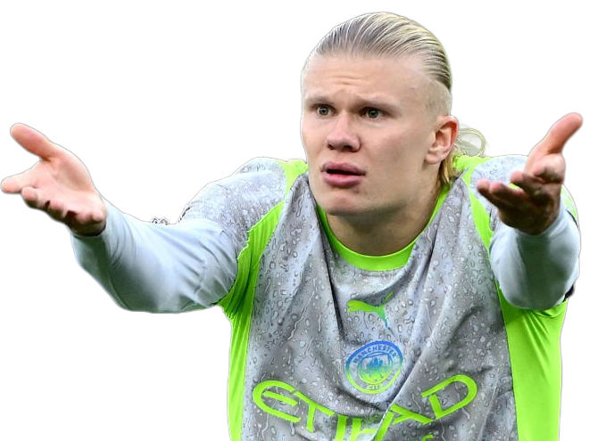 Sticker erling haaland haland braut cyborg homme sportif footballeur norvegien anglais blond yeux bleus vingtaine vingtenaire par Dark-63