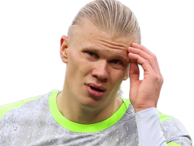 Sticker erling haaland haland braut cyborg homme sportif footballeur norvegien anglais blond yeux bleus vingtaine vingtenaire par Dark-63