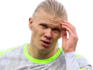 erling haaland haland braut cyborg homme sportif footballeur norvegien anglais blond yeux bleus vingtaine vingtenaire