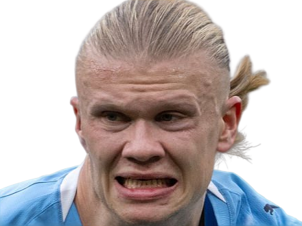 Sticker erling haaland haland braut cyborg homme sportif footballeur norvegien anglais blond yeux bleus vingtaine vingtenaire par Dark-63
