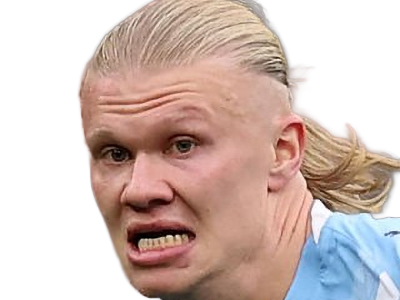 Sticker erling haaland haland braut cyborg homme sportif footballeur norvegien anglais blond yeux bleus vingtaine vingtenaire par Dark-63