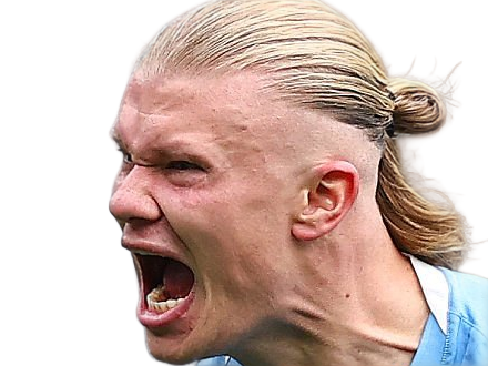 Sticker erling haaland haland braut cyborg homme sportif footballeur norvegien anglais blond yeux bleus vingtaine vingtenaire par Dark-63
