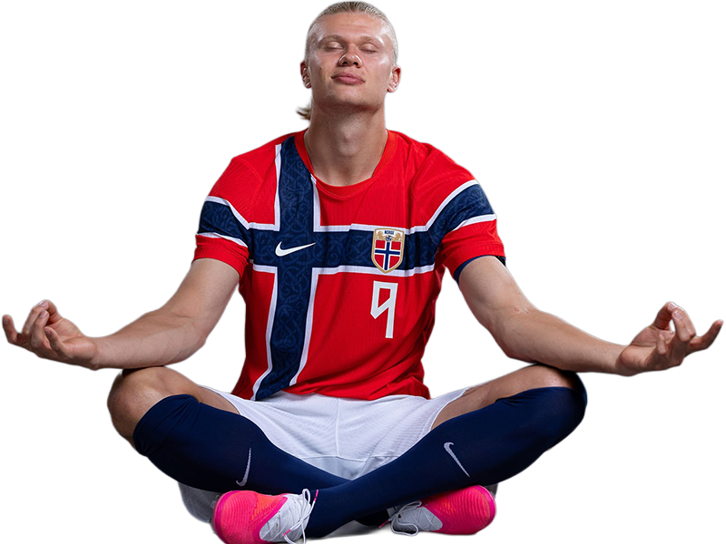 Sticker erling haaland haland braut cyborg homme sportif footballeur norvegien anglais blond yeux bleus vingtaine vingtenaire par Dark-63