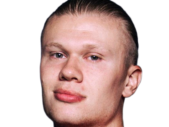 Sticker erling haaland haland braut cyborg homme sportif footballeur norvegien anglais blond yeux bleus vingtaine vingtenaire par Dark-63