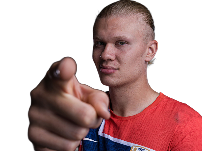 Sticker erling haaland haland braut cyborg homme sportif footballeur norvegien anglais blond yeux bleus vingtaine vingtenaire par Dark-63
