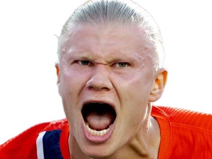 Sticker erling haaland haland braut cyborg homme sportif footballeur norvegien anglais blond yeux bleus vingtaine vingtenaire par Dark-63