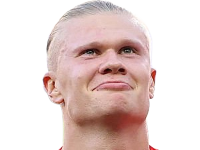 Sticker erling haaland haland braut cyborg homme sportif footballeur norvegien anglais blond yeux bleus vingtaine vingtenaire par Dark-63
