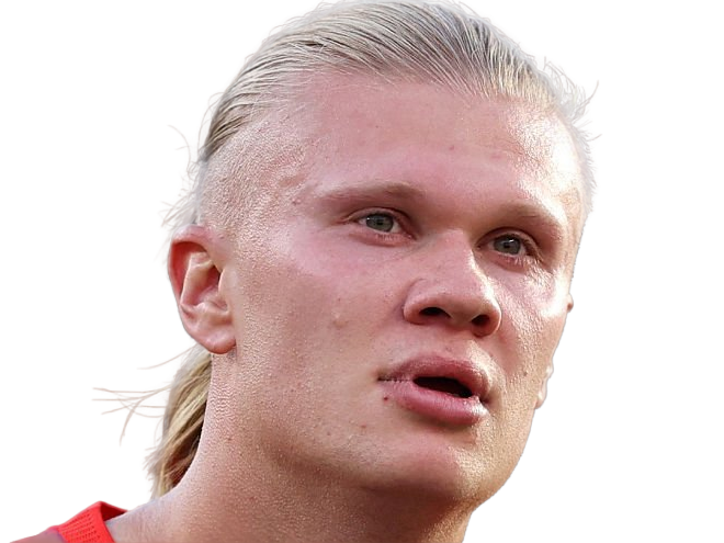 Sticker erling haaland haland braut cyborg homme sportif footballeur norvegien anglais blond yeux bleus vingtaine vingtenaire par Dark-63