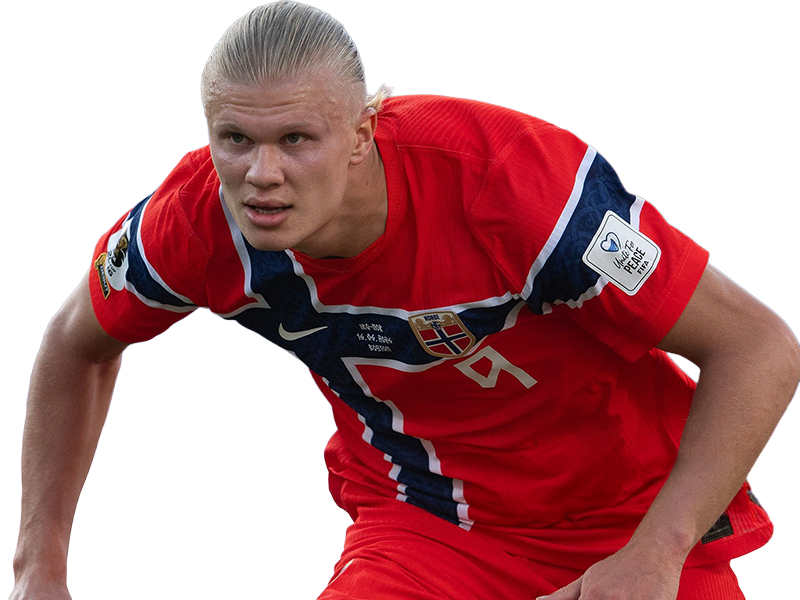 Sticker erling haaland haland braut cyborg homme sportif footballeur norvegien anglais blond yeux bleus vingtaine vingtenaire par Dark-63