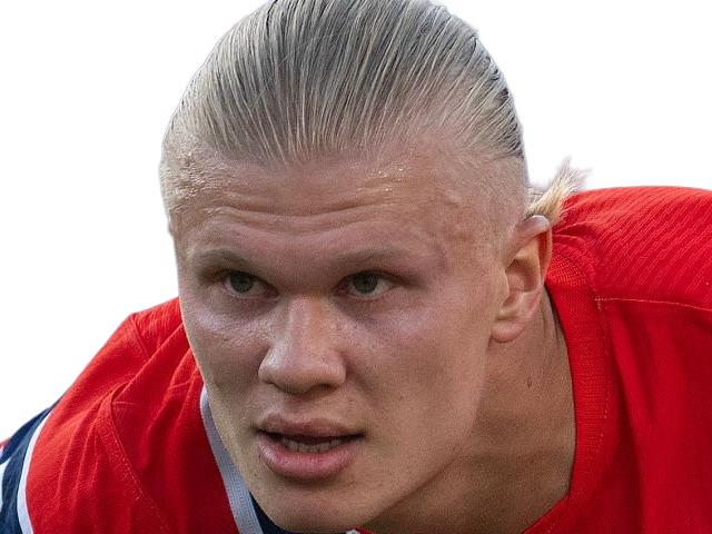 Sticker erling haaland haland braut cyborg homme sportif footballeur norvegien anglais blond yeux bleus vingtaine vingtenaire par Dark-63