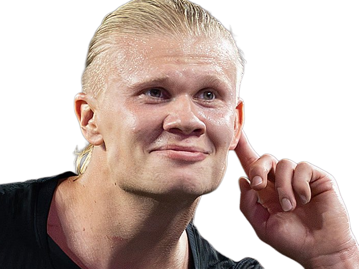 Sticker erling haaland haland braut cyborg homme sportif footballeur norvegien anglais blond yeux bleus vingtaine vingtenaire par Dark-63