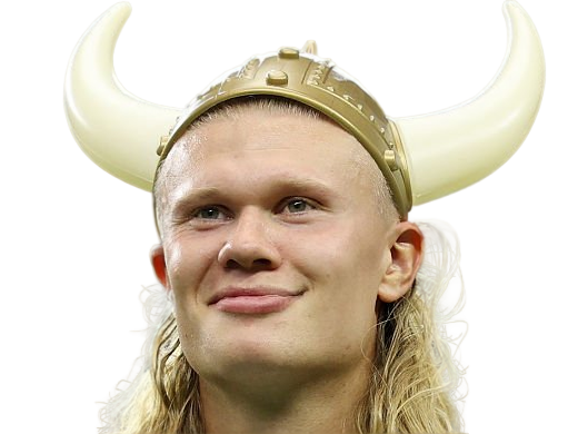 Sticker erling haaland haland braut cyborg homme sportif footballeur norvegien anglais blond yeux bleus vingtaine vingtenaire par Dark-63