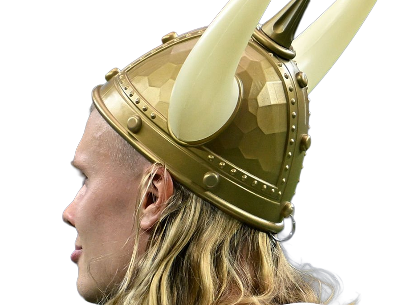 Sticker erling haaland haland braut cyborg homme sportif footballeur norvegien anglais blond yeux bleus vingtaine vingtenaire par Dark-63