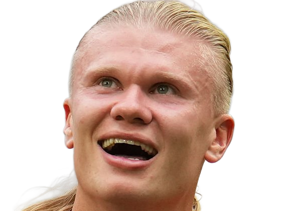 Sticker erling haaland haland braut cyborg homme sportif footballeur norvegien anglais blond yeux bleus vingtaine vingtenaire par Dark-63