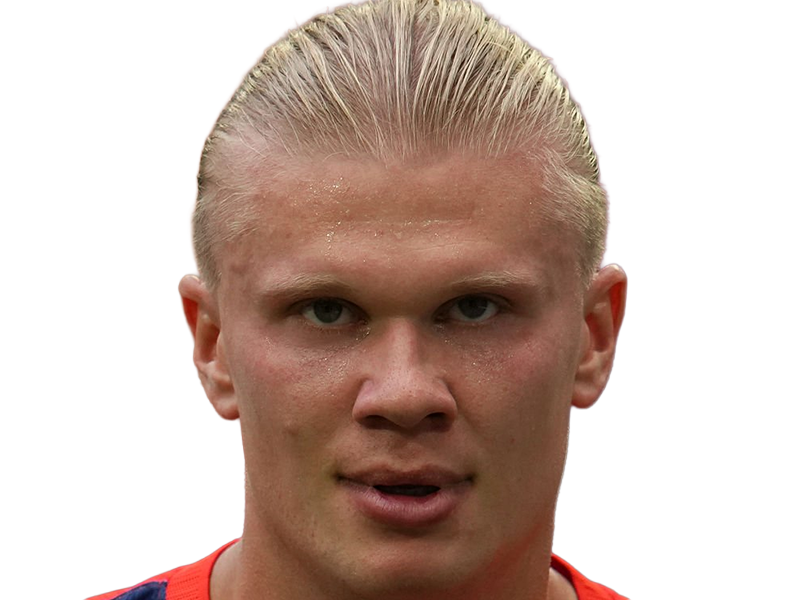 Sticker erling haaland haland braut cyborg homme sportif footballeur norvegien anglais blond yeux bleus vingtaine vingtenaire par Dark-63