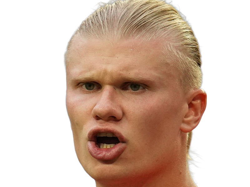 Sticker erling haaland haland braut cyborg homme sportif footballeur norvegien anglais blond yeux bleus vingtaine vingtenaire par Dark-63