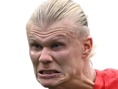 Sticker erling haaland haland braut cyborg homme sportif footballeur norvegien anglais blond yeux bleus vingtaine vingtenaire par Dark-63