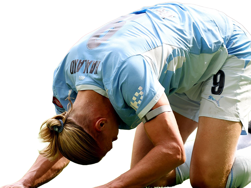 Sticker erling haaland haland braut cyborg homme sportif footballeur norvegien anglais blond yeux bleus vingtaine vingtenaire par Dark-63