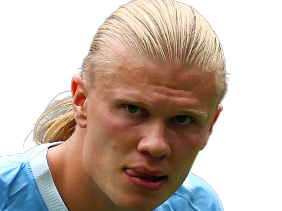 Sticker erling haaland haland braut cyborg homme sportif footballeur norvegien anglais blond yeux bleus vingtaine vingtenaire par Dark-63