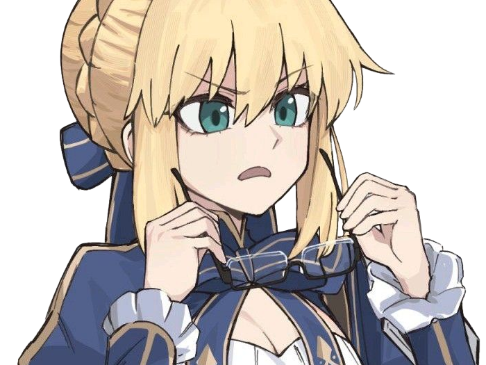 Sticker auroria moupe fate saber meilleure waifu de qualite artoria reine bretagne lunettes par Dark-63