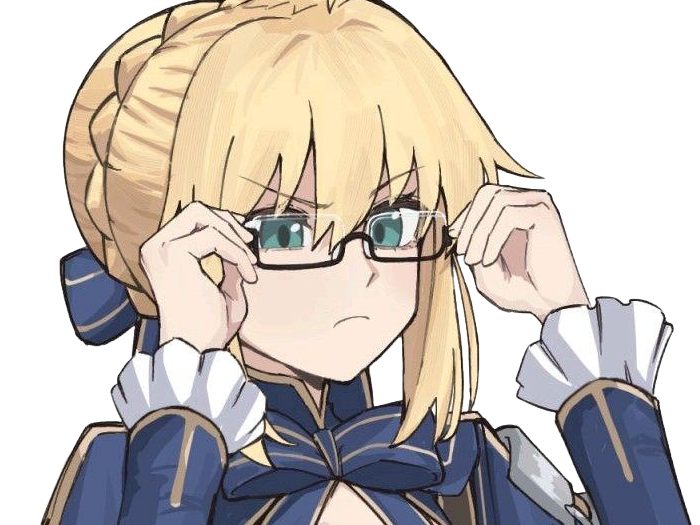 Sticker auroria moupe fate saber meilleure waifu de qualite artoria reine bretagne lunettes par Dark-63