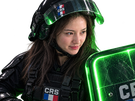 park gyu young france crs bouclier neon lumiere actrice coreenne defense armure