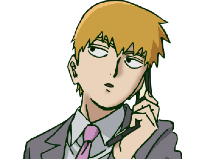 Sticker arataka reigen mob psycho 100 anime manga homme blond yeux noirs medium patron mentor par Dark-63