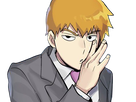 arataka reigen mob psycho 100 anime manga homme blond yeux noirs medium patron mentor