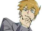 arataka reigen mob psycho 100 anime manga homme blond yeux noirs medium patron mentor